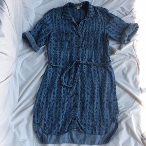 Cloth and Stone ikat chambray shirt dress
